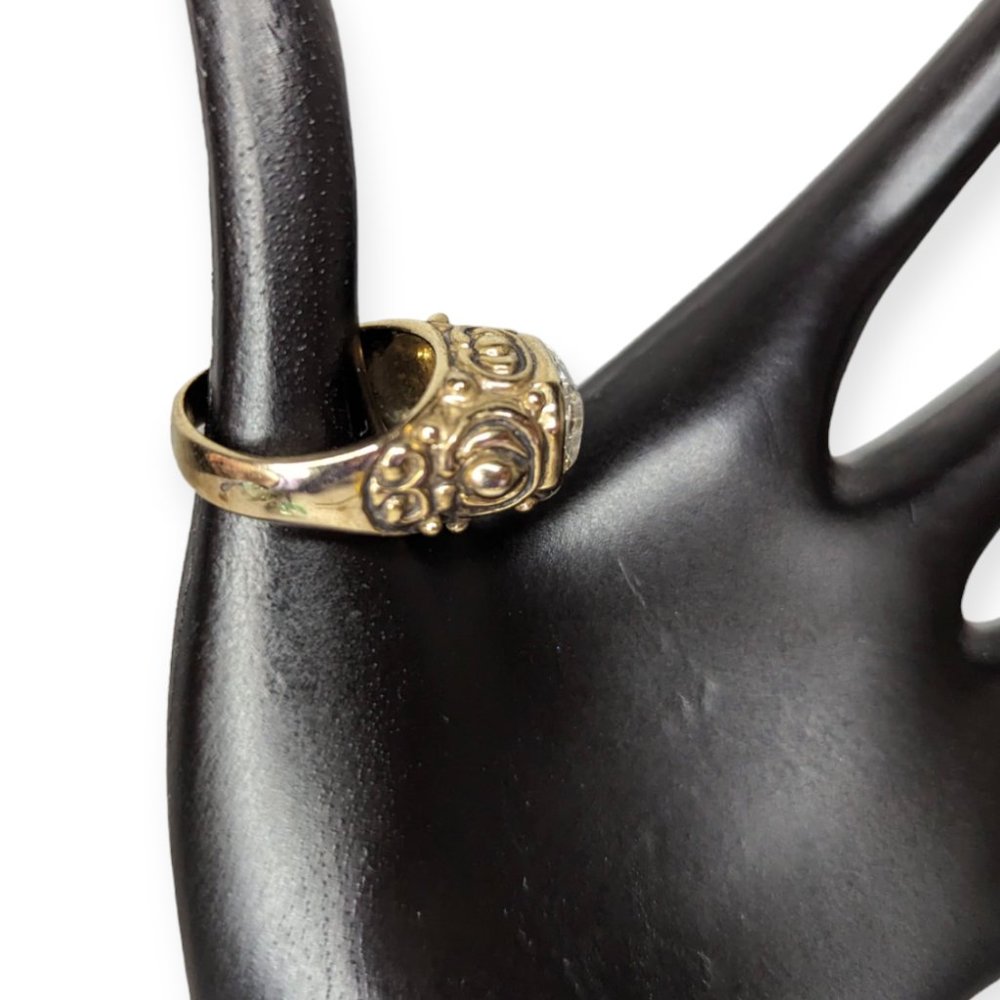 Gold Tone & Large Rhinestone Ring - Picture 4 of 9